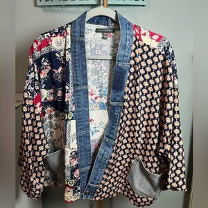 Shannon Passero Floral Denim Jacket Size L/XL